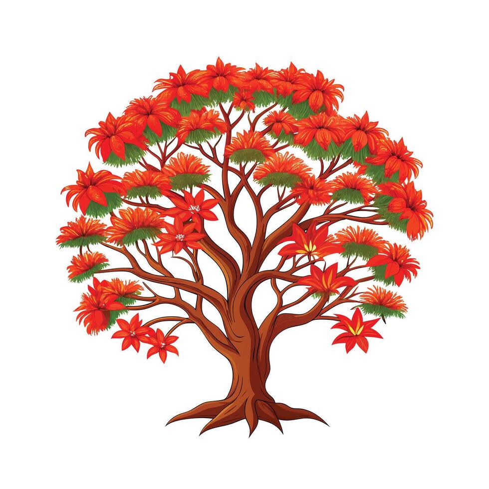 Beautiful Single Big Tree Illustration vector