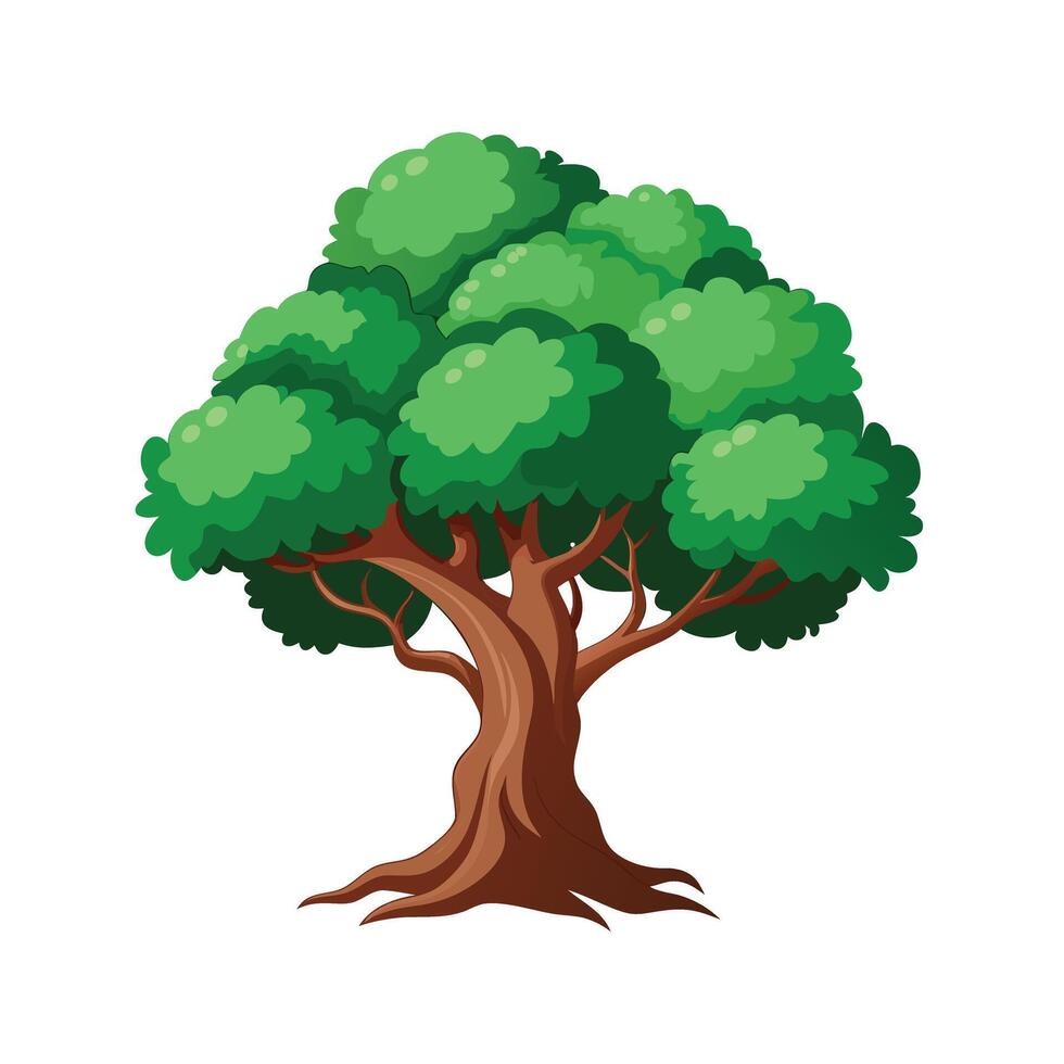 Beautiful Single Big Tree Illustration vector