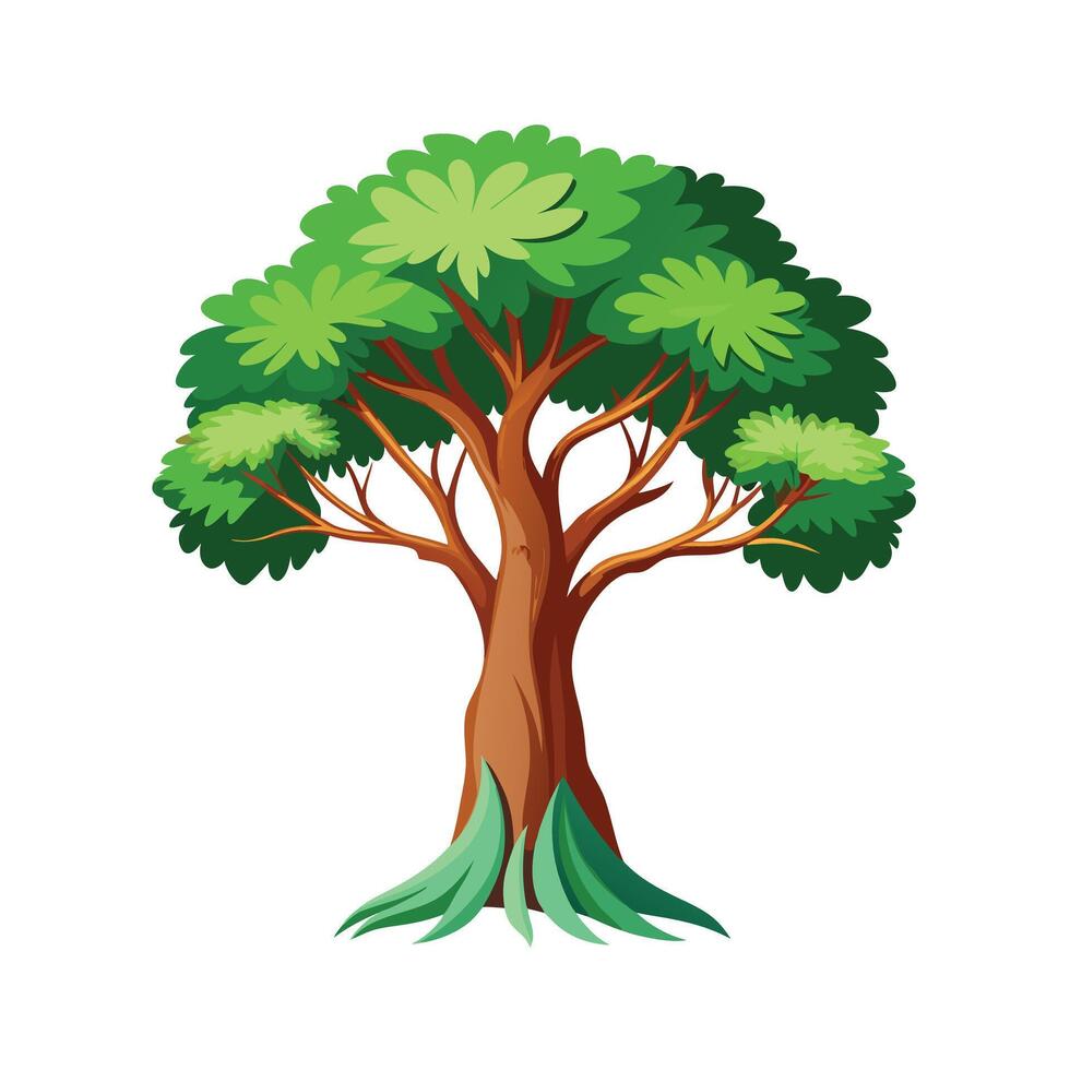 Beautiful Single Big Tree Illustration vector
