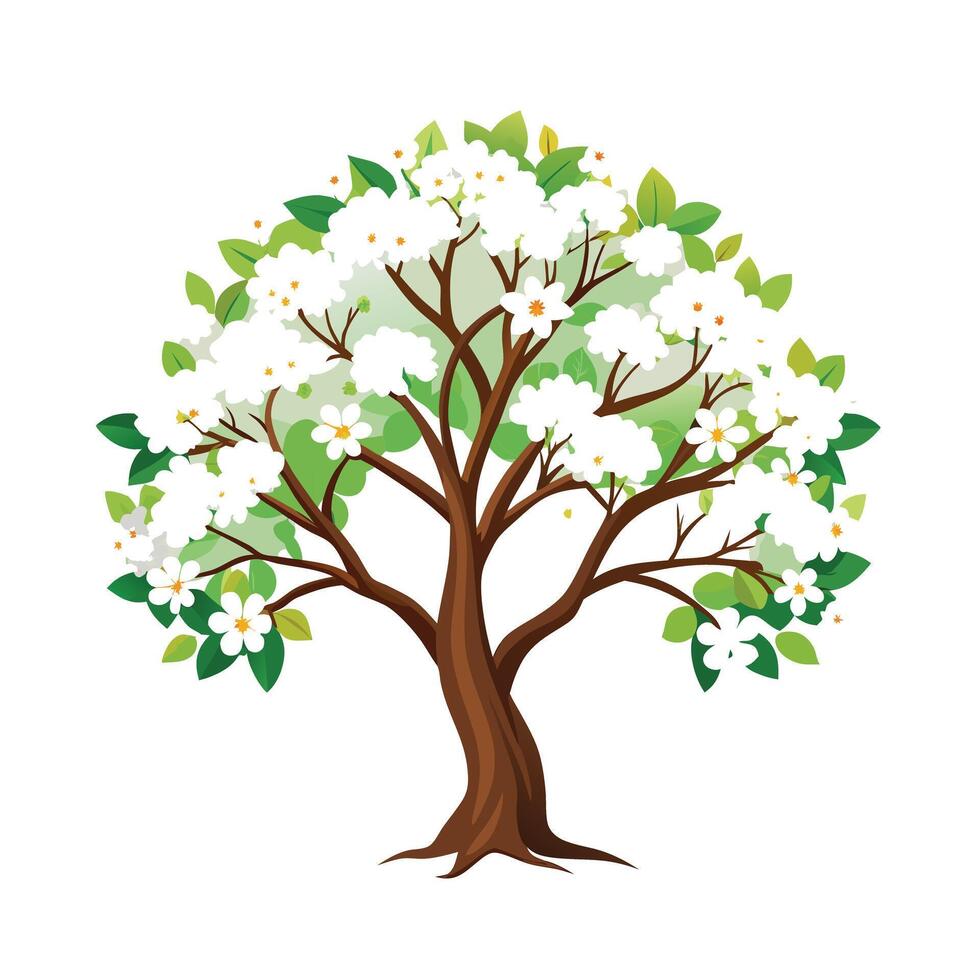 Beautiful Single Big Tree Illustration vector