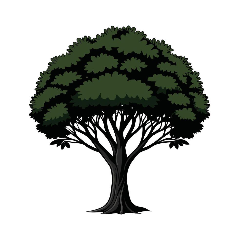 Beautiful Single Big Tree Illustration vector