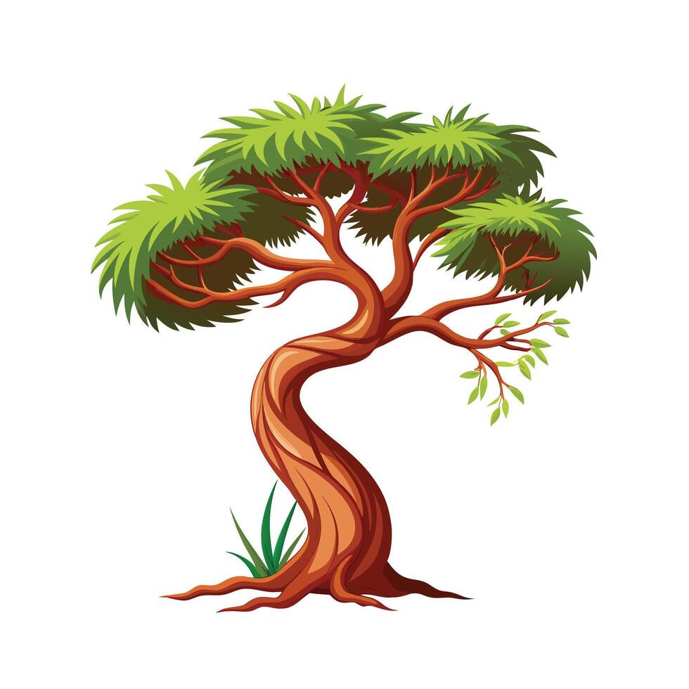 Beautiful Single Big Tree Illustration vector