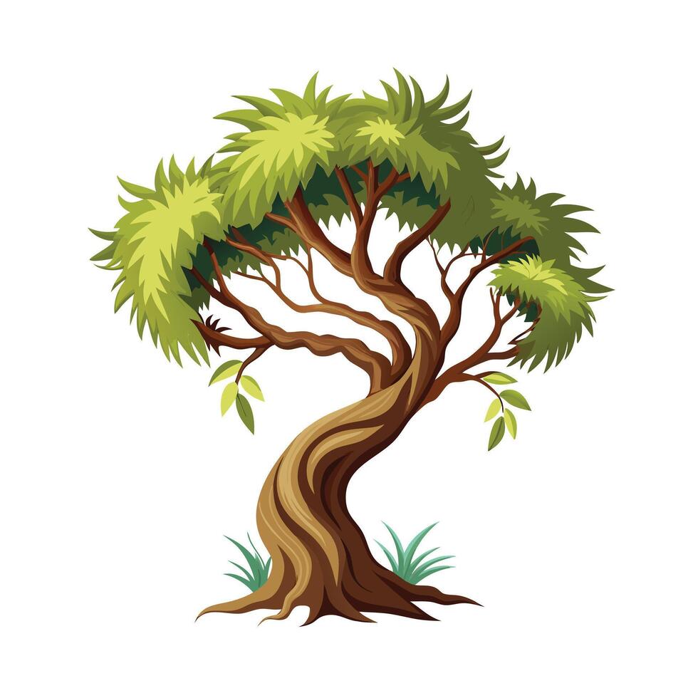 Beautiful Single Big Tree Illustration vector