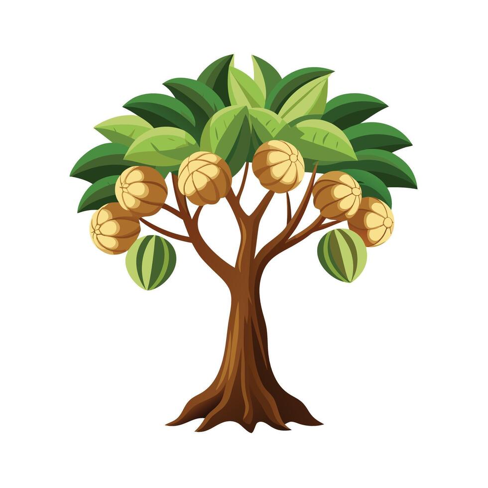 Beautiful Single Big Tree Illustration vector
