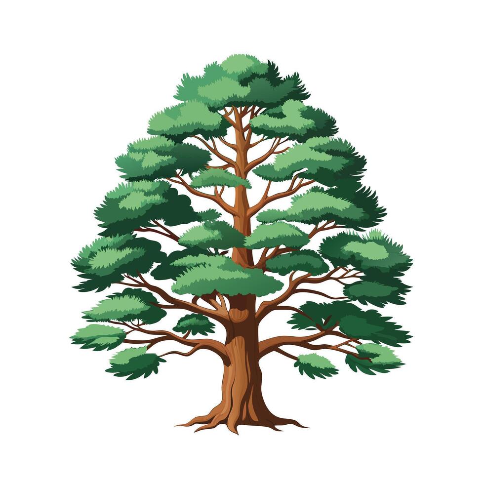 Beautiful Single Big Tree Illustration vector