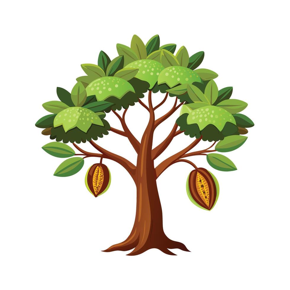 Beautiful Single Big Tree Illustration vector