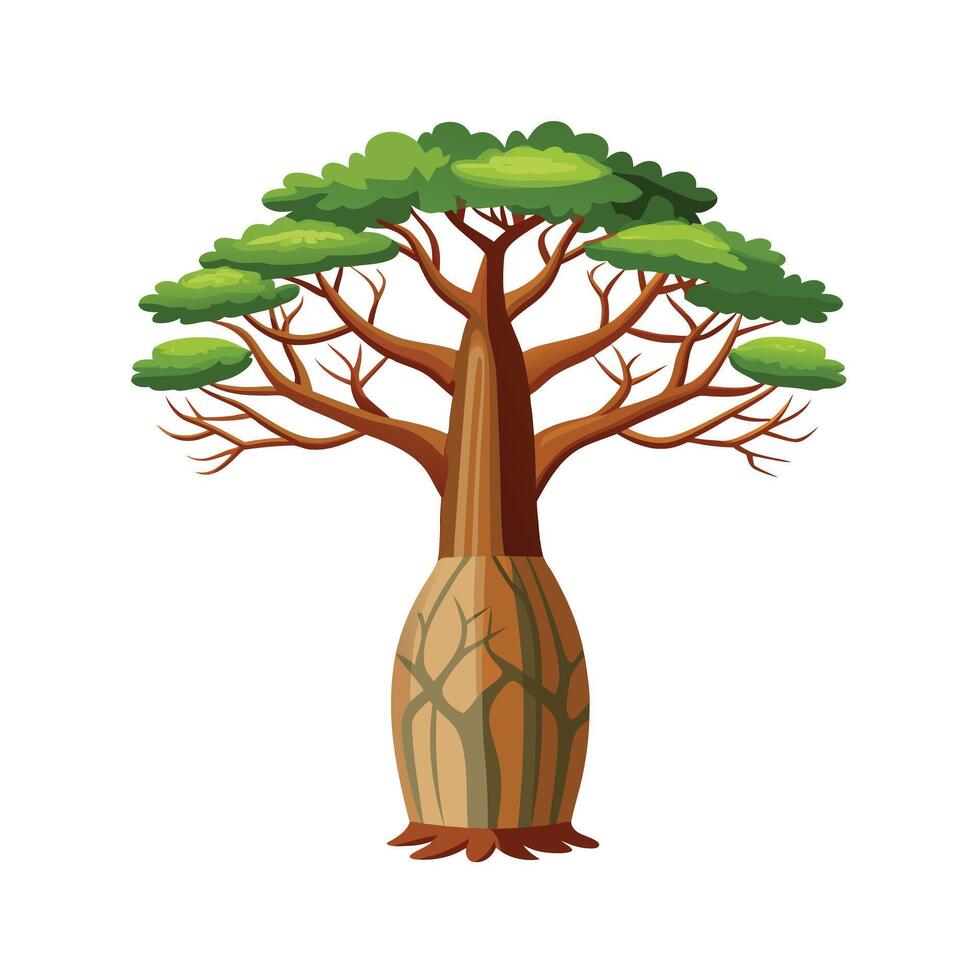 Beautiful Single Big Tree Illustration vector