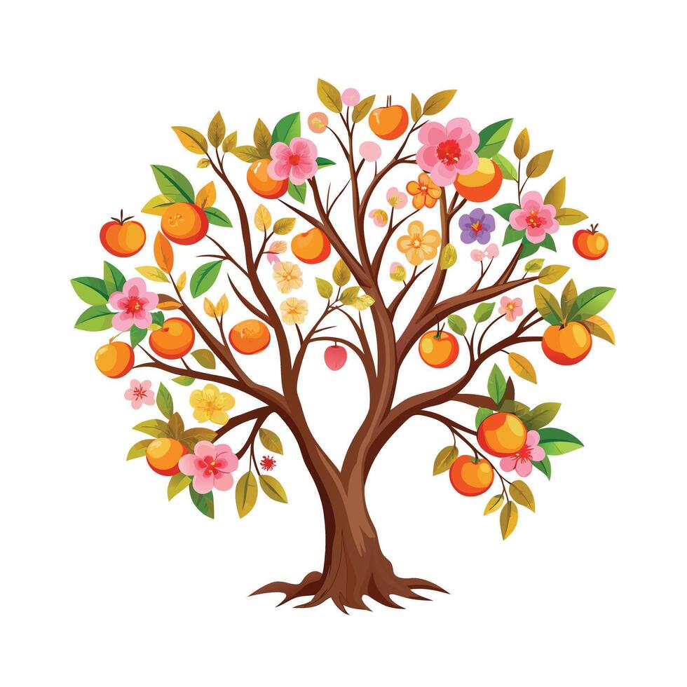 Beautiful Single Big Tree Illustration vector