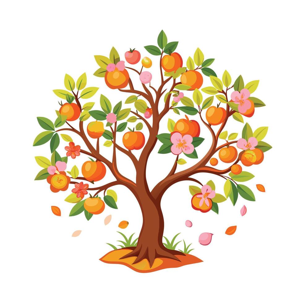 Beautiful Single Big Tree Illustration vector