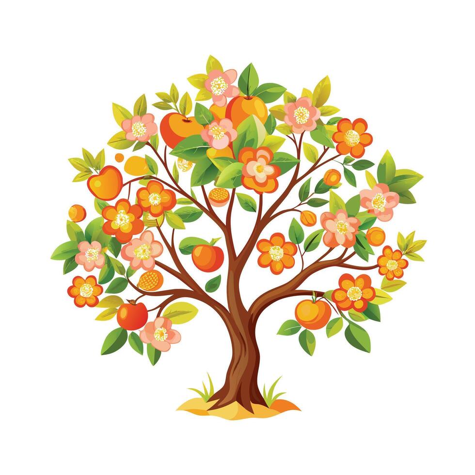 Beautiful Single Big Tree Illustration vector