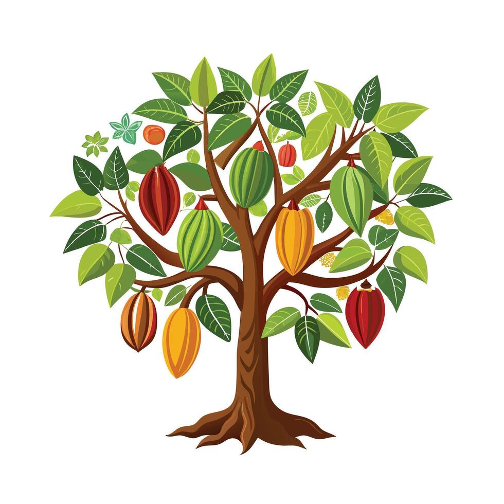 Beautiful Single Big Tree Illustration vector
