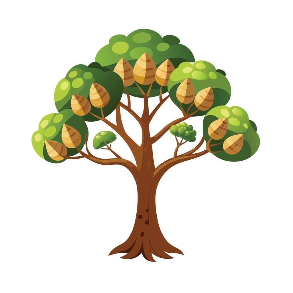 Beautiful Single Big Tree Illustration vector