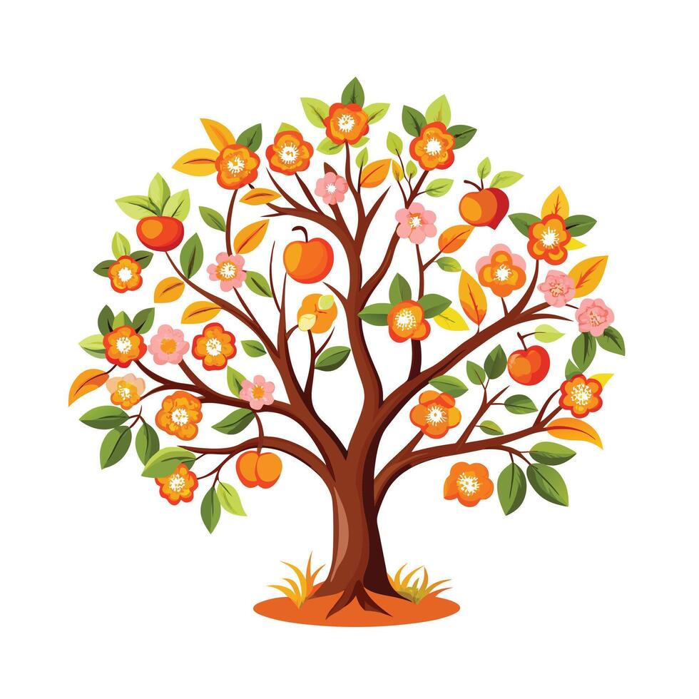 Beautiful Single Big Tree Illustration vector