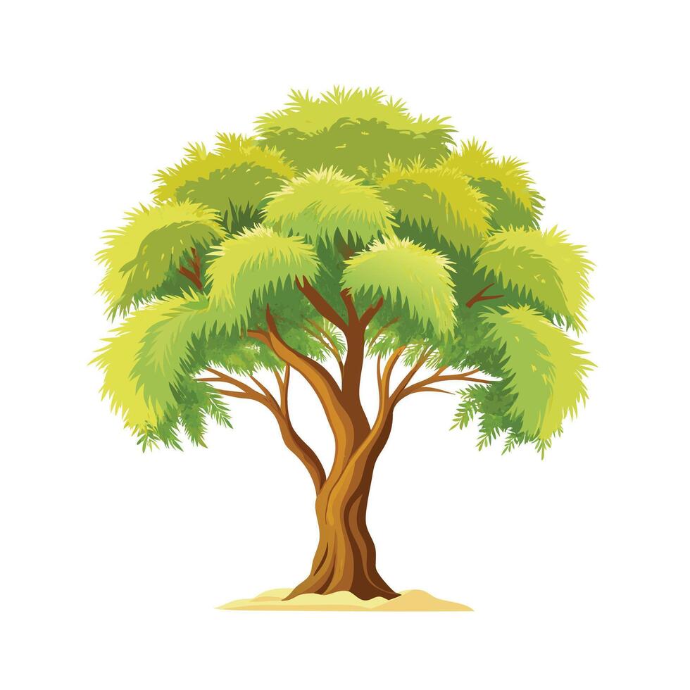 Beautiful Single Big Tree Illustration vector