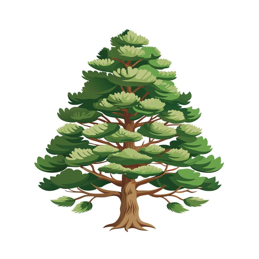 Beautiful Single Big Tree Illustration vector