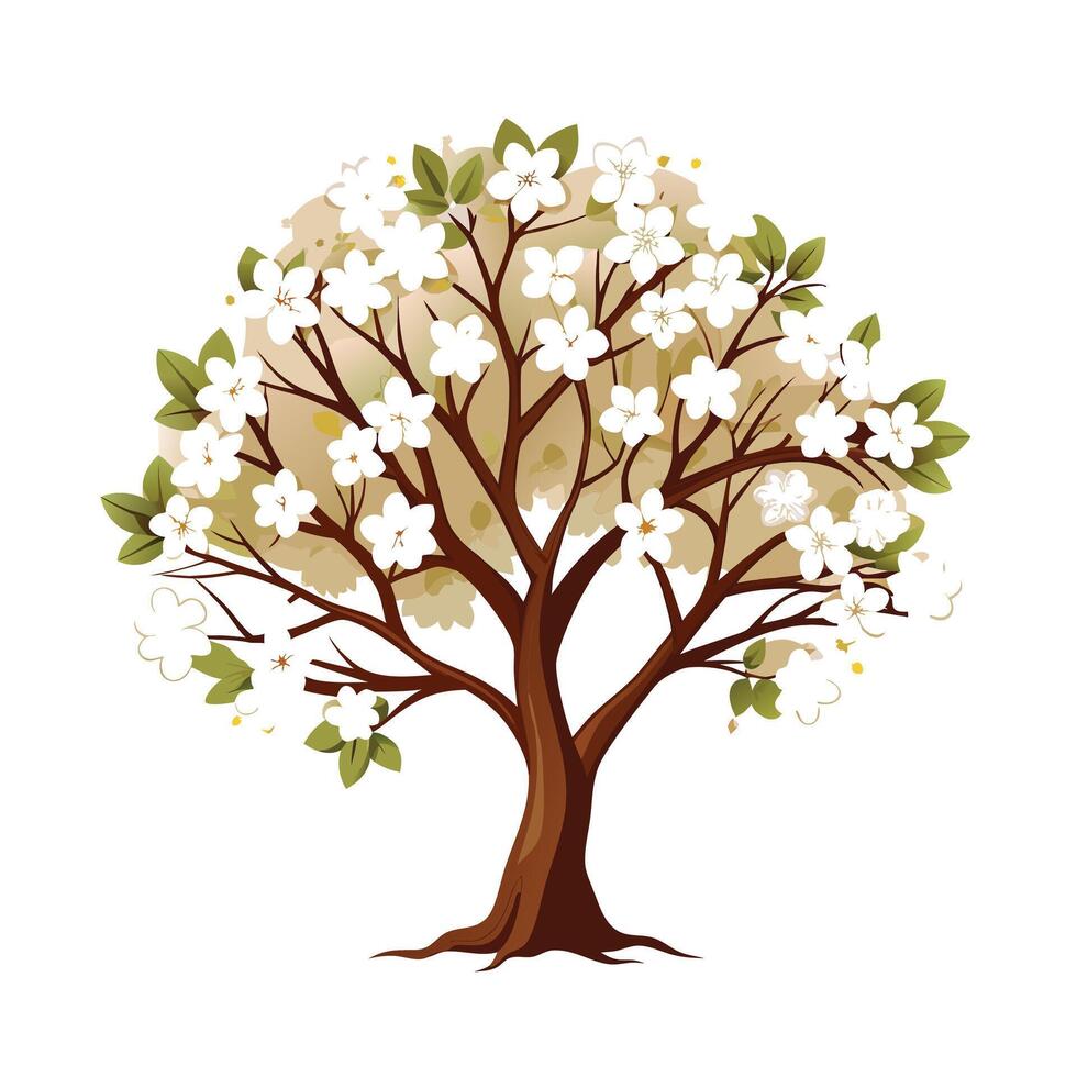 Beautiful Single Big Tree Illustration vector
