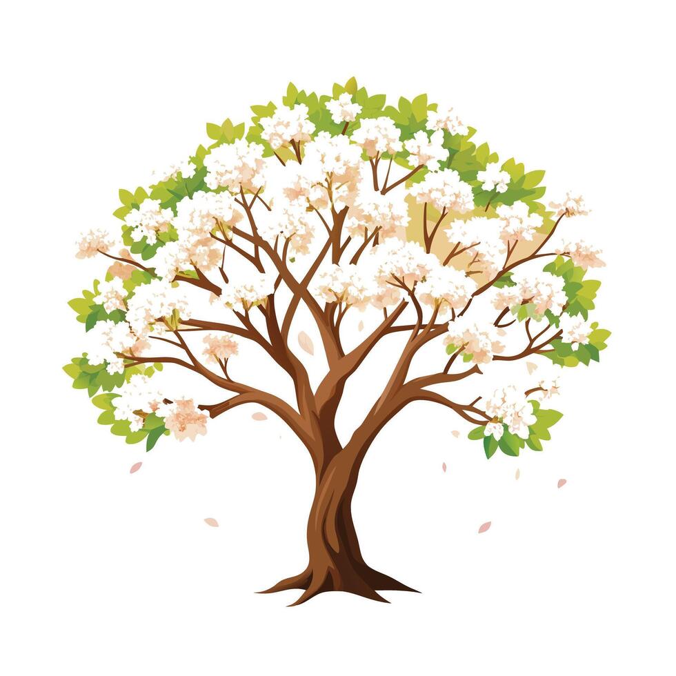 Beautiful Single Big Tree Illustration vector