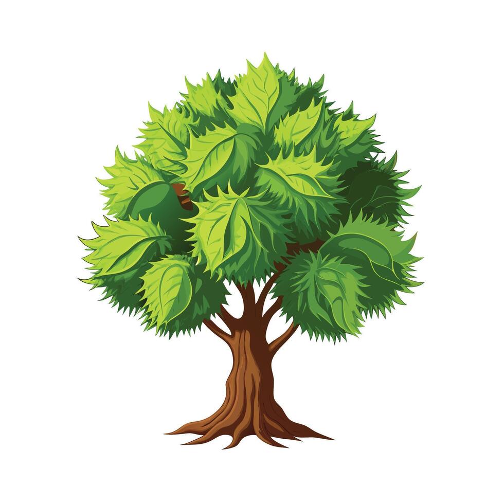 Beautiful Single Big Tree Illustration vector