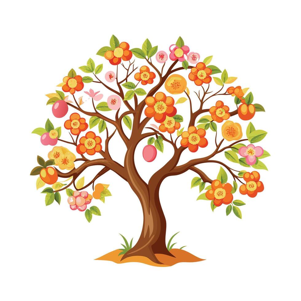 Beautiful Single Big Tree Illustration vector