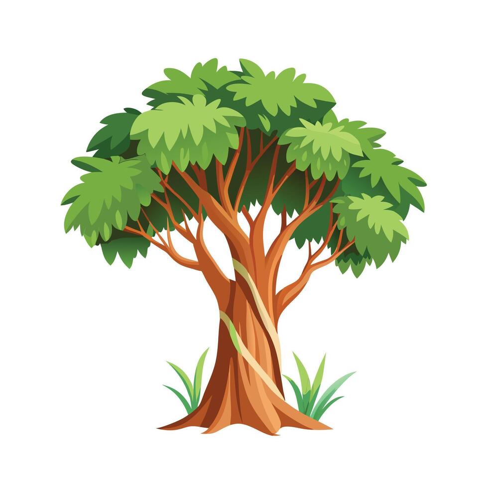 Beautiful Single Big Tree Illustration vector