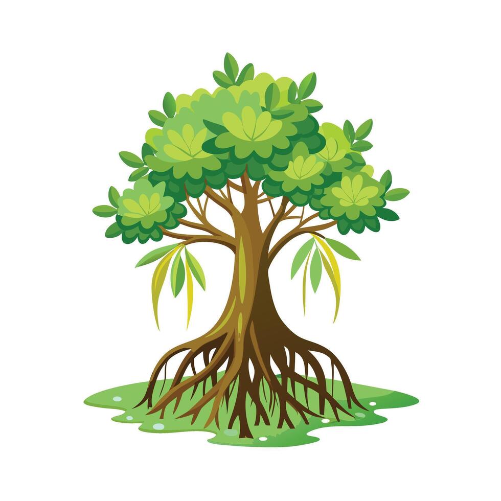 Beautiful Single Big Tree Illustration vector