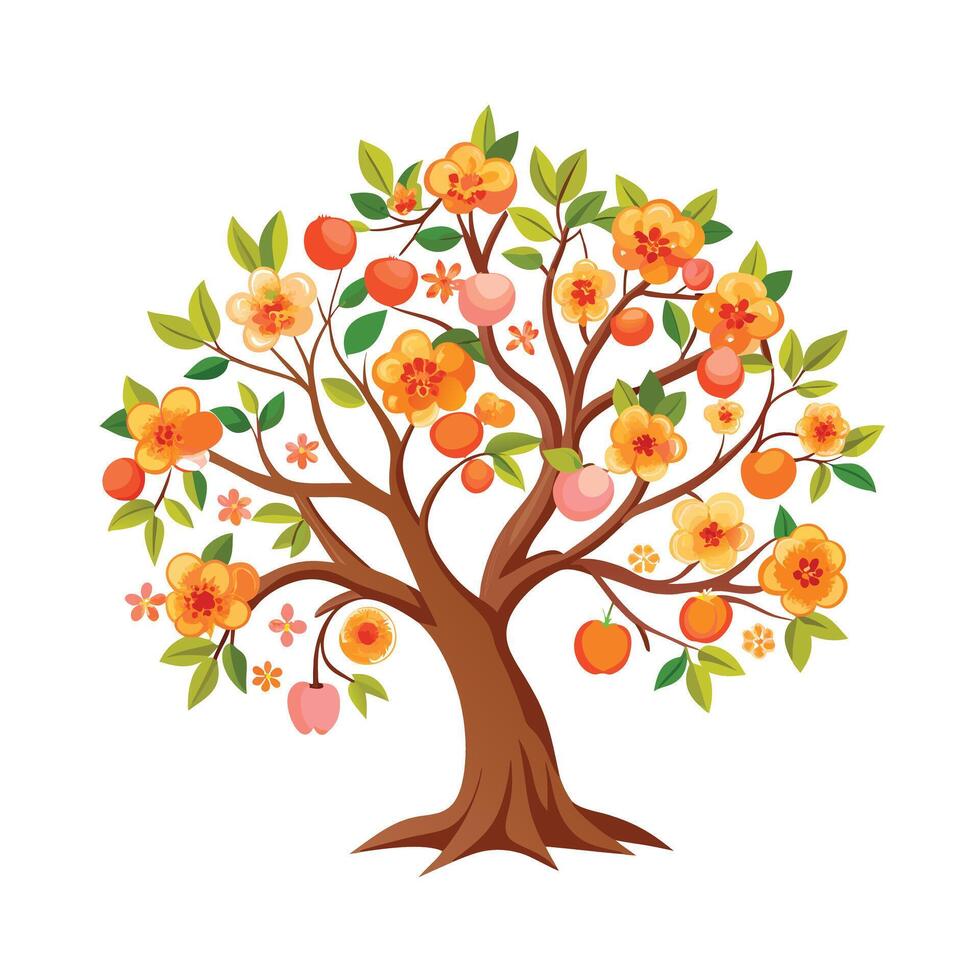 Beautiful Single Big Tree Illustration vector