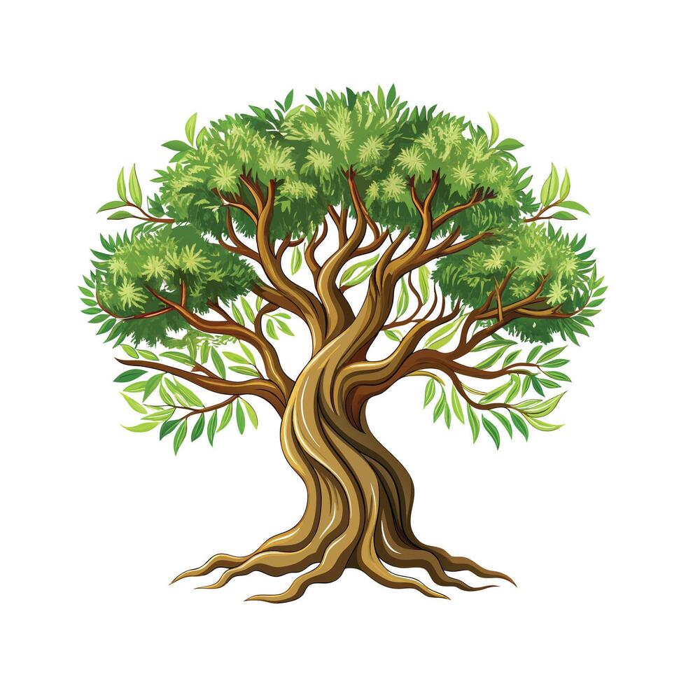 Beautiful Single Big Tree Illustration vector