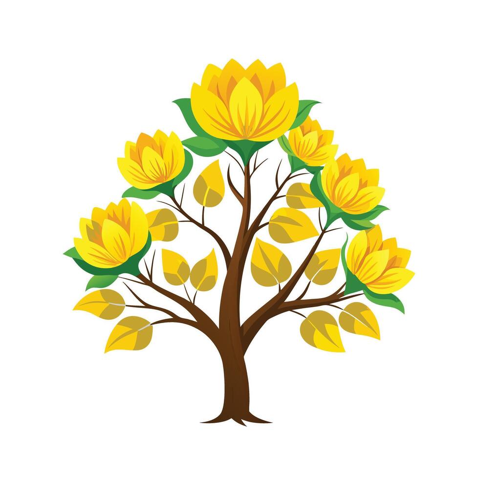 Beautiful Single Big Tree Illustration vector