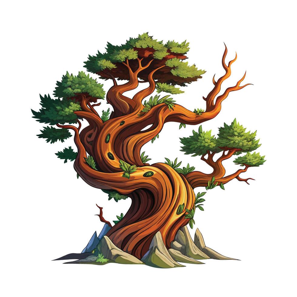 Beautiful Single Big Tree Illustration vector