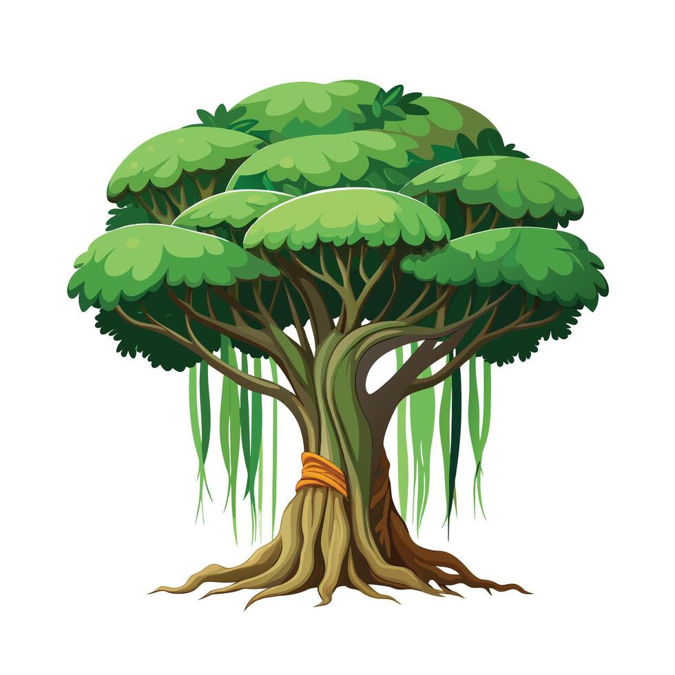 Beautiful Single Big Tree Illustration vector
