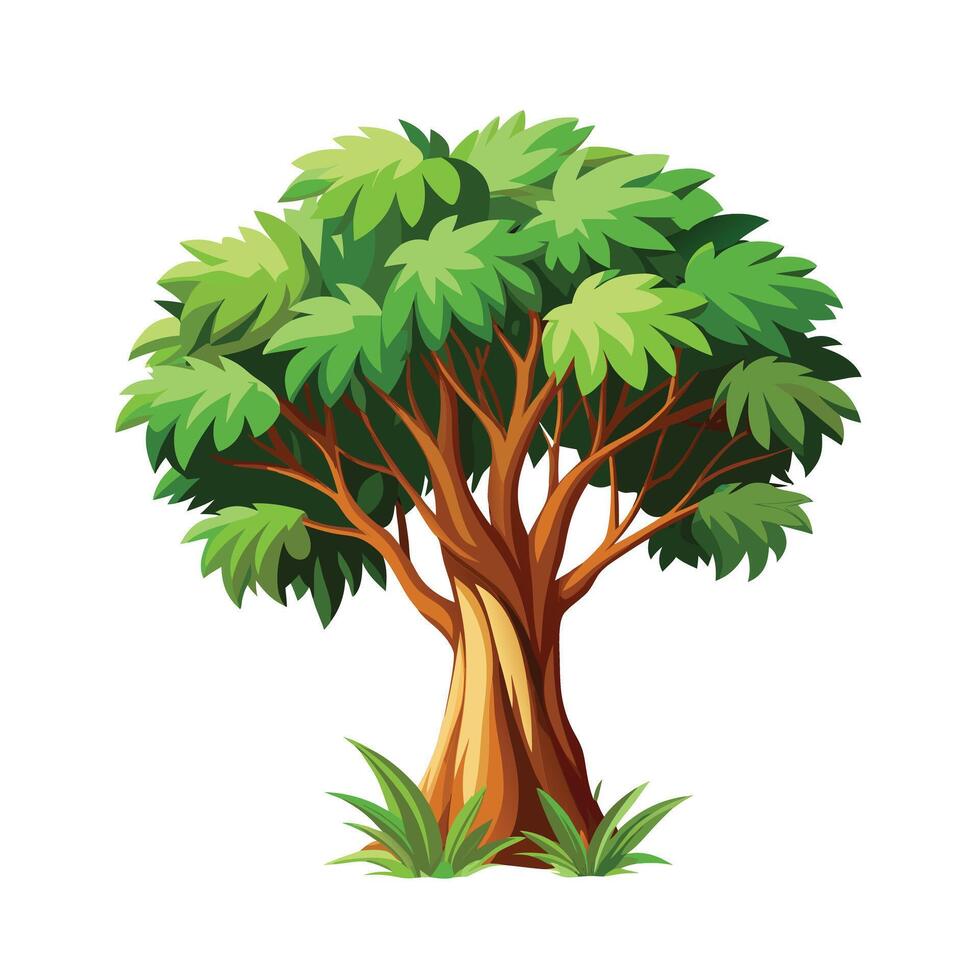 Beautiful Single Big Tree Illustration vector