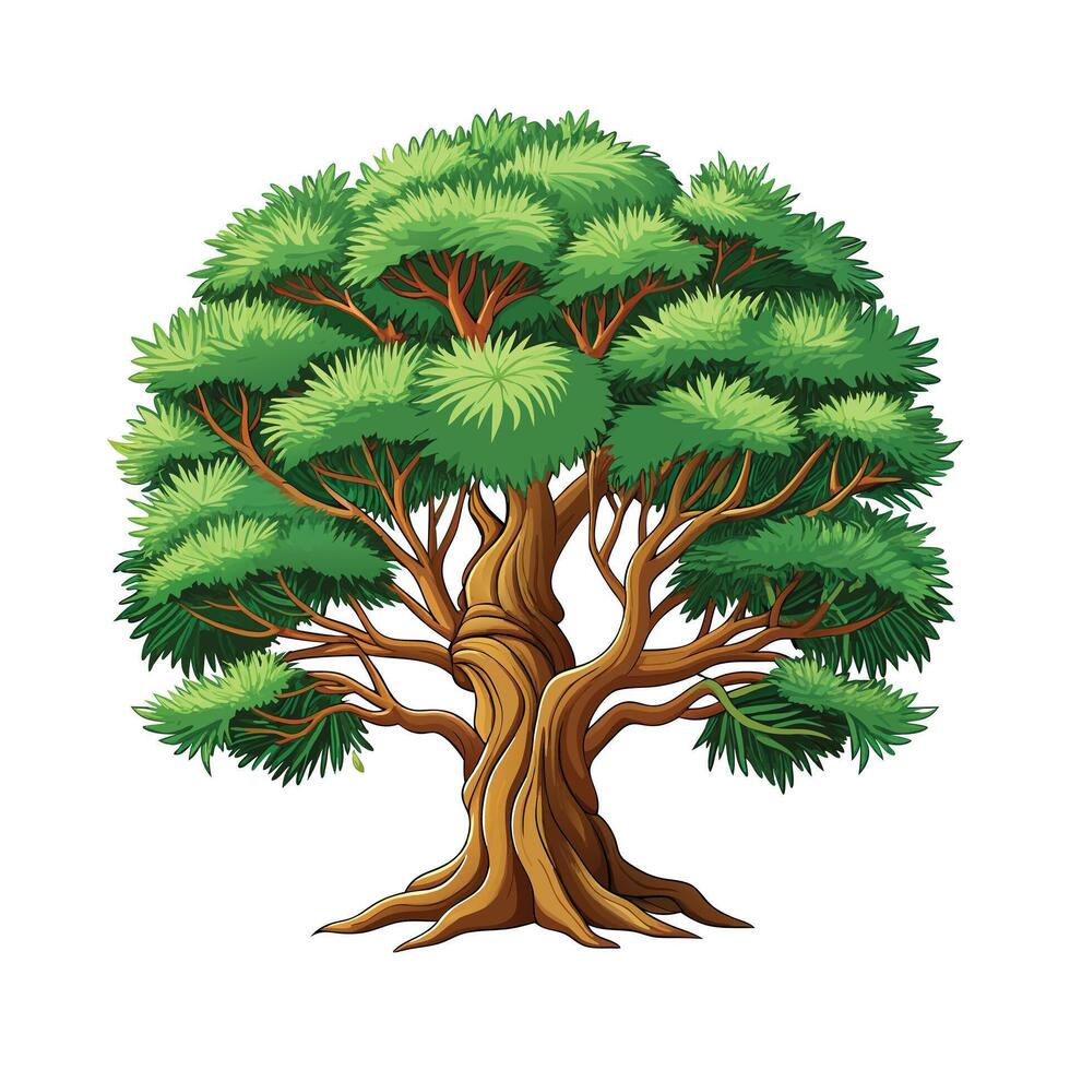 Beautiful Single Big Tree Illustration vector