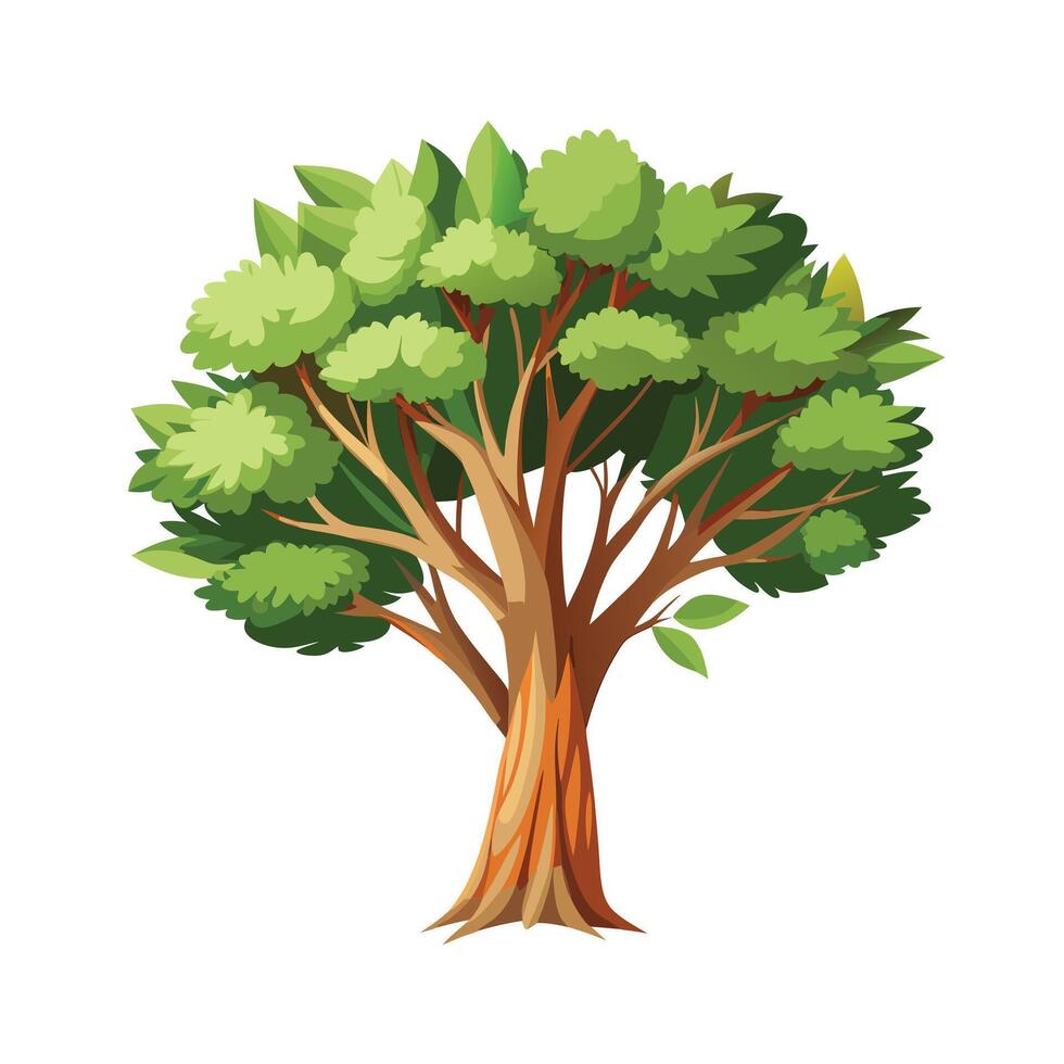 Beautiful Single Big Tree Illustration vector
