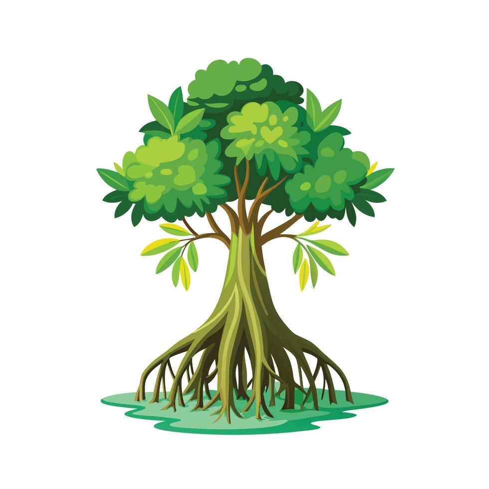 Beautiful Single Big Tree Illustration vector