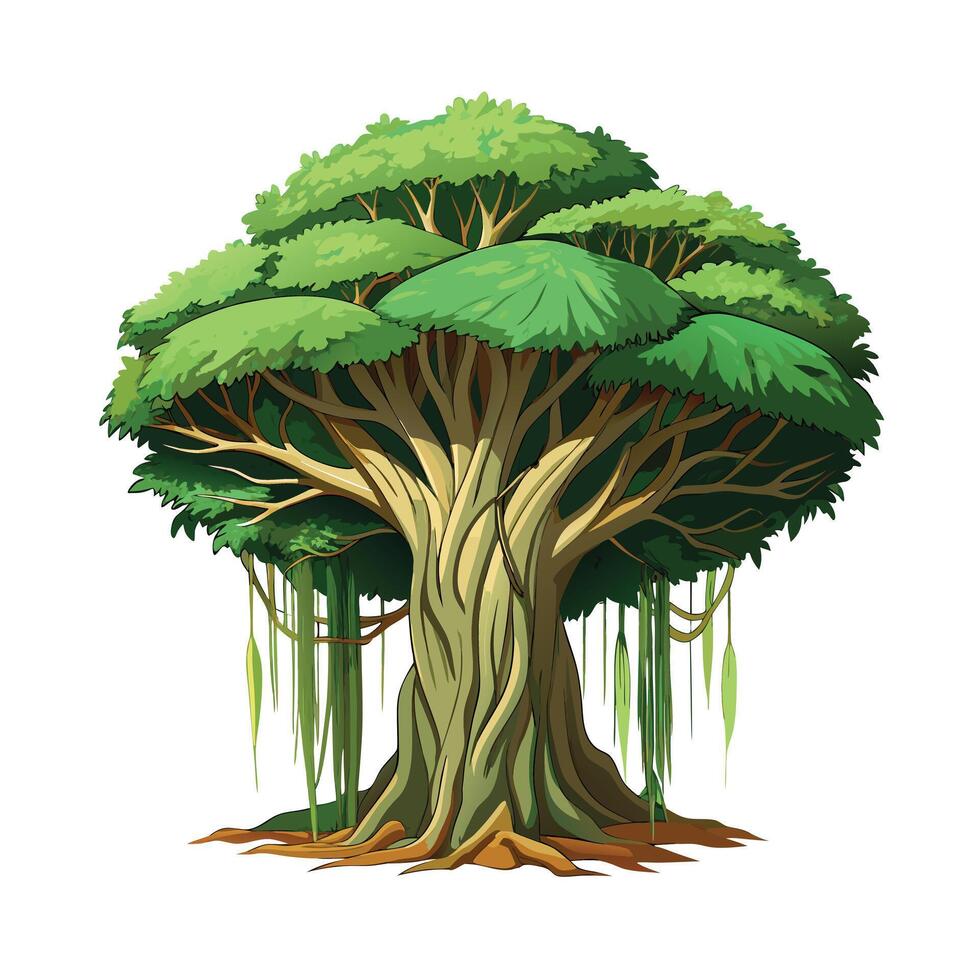 Beautiful Single Big Tree Illustration vector