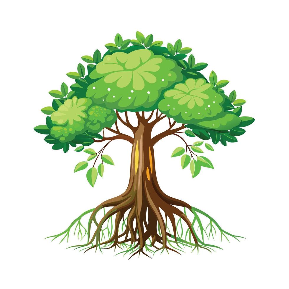 Beautiful Single Big Tree Illustration vector