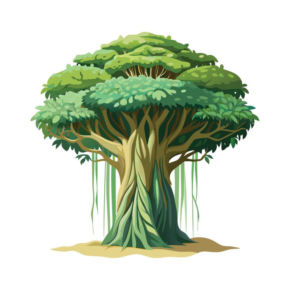 Beautiful Single Big Tree Illustration vector