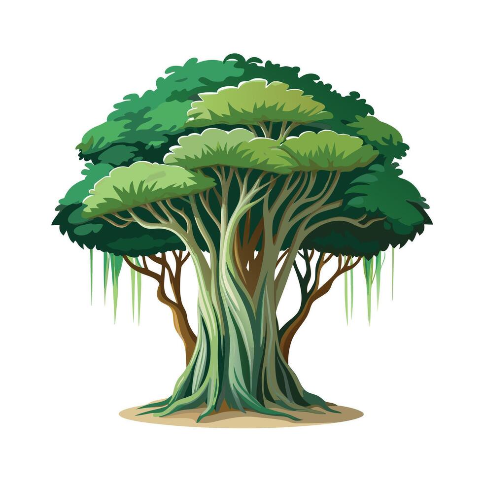 Beautiful Single Big Tree Illustration vector