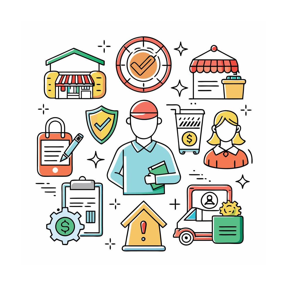 Realistic Security and Protection Different Icons Set vector
