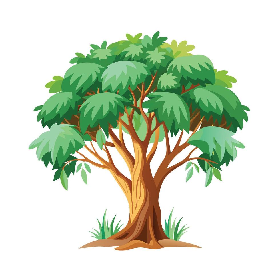 Beautiful Single Big Tree Illustration vector