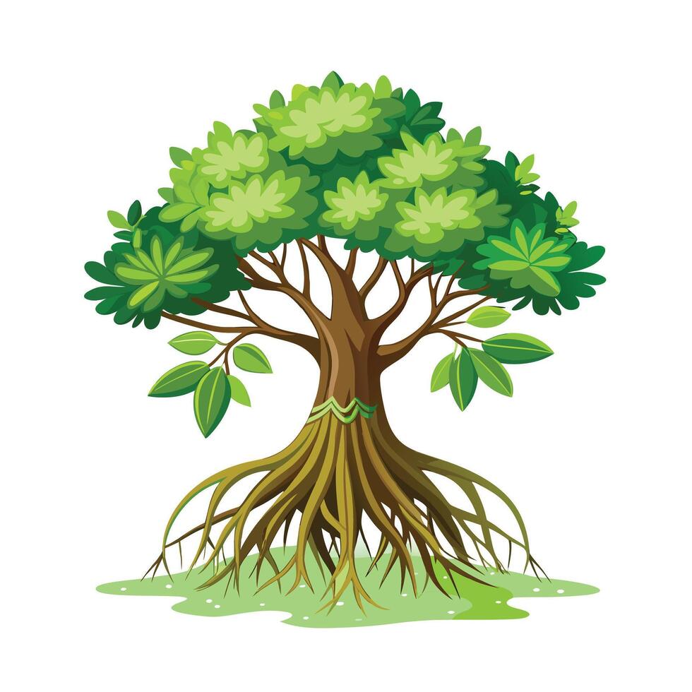 Beautiful Single Big Tree Illustration vector
