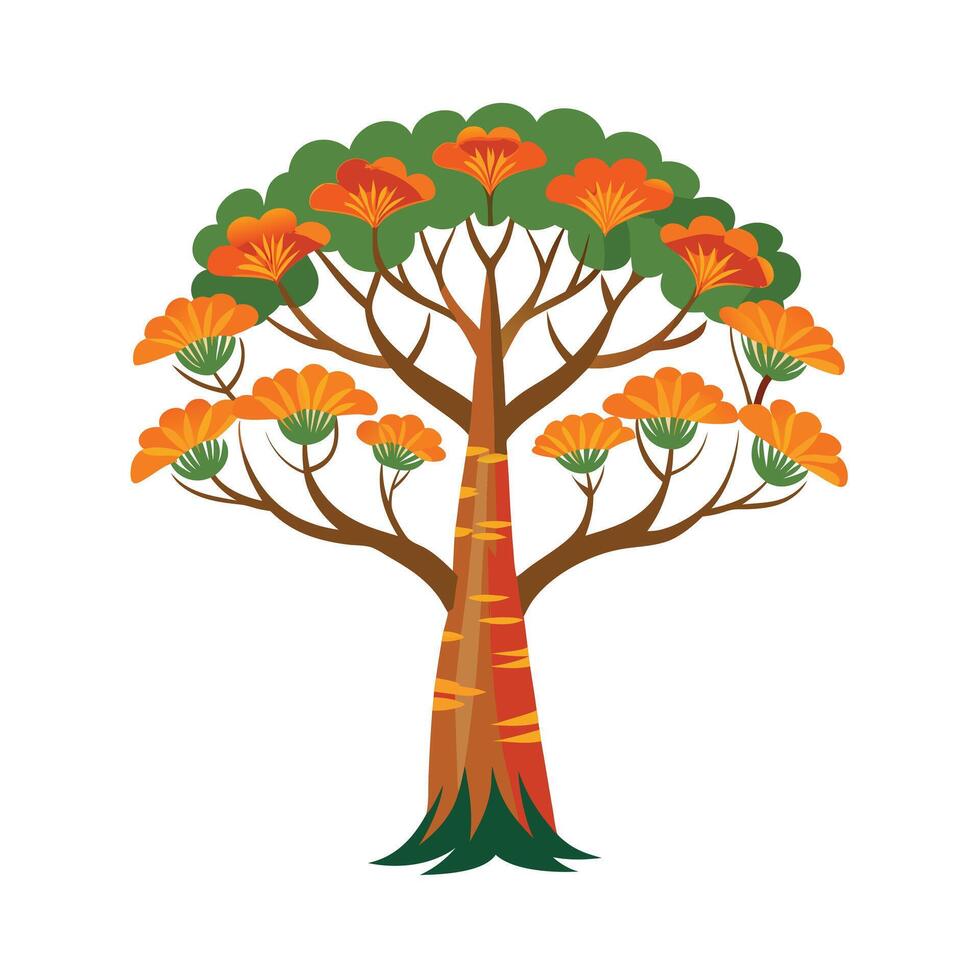 Beautiful Single Big Tree Illustration vector