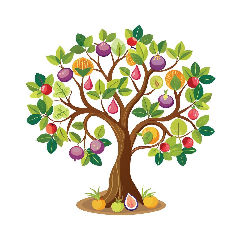 Beautiful Single Big Tree Illustration vector