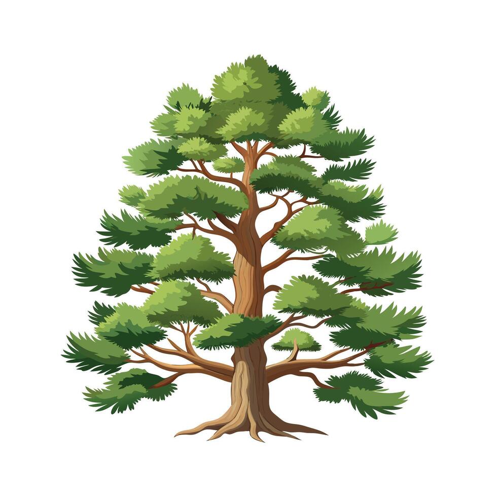 Beautiful Single Big Tree Illustration vector