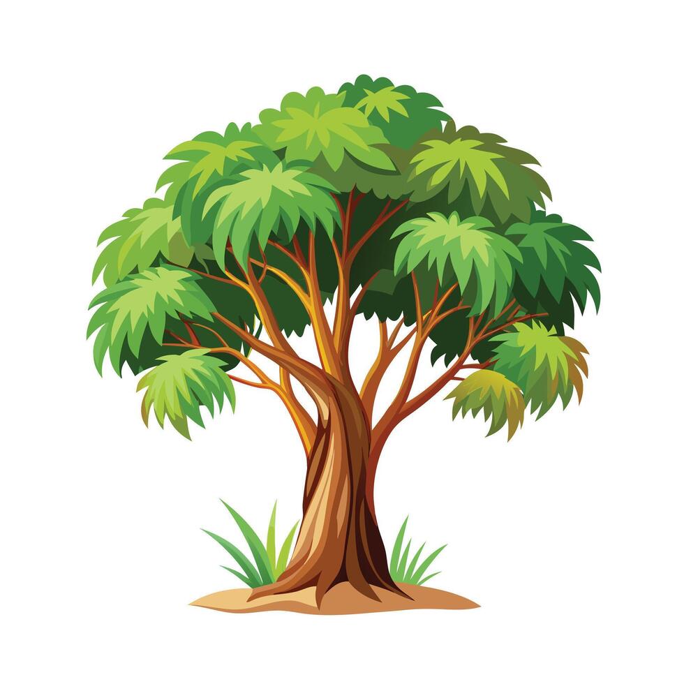 Beautiful Single Big Tree Illustration vector