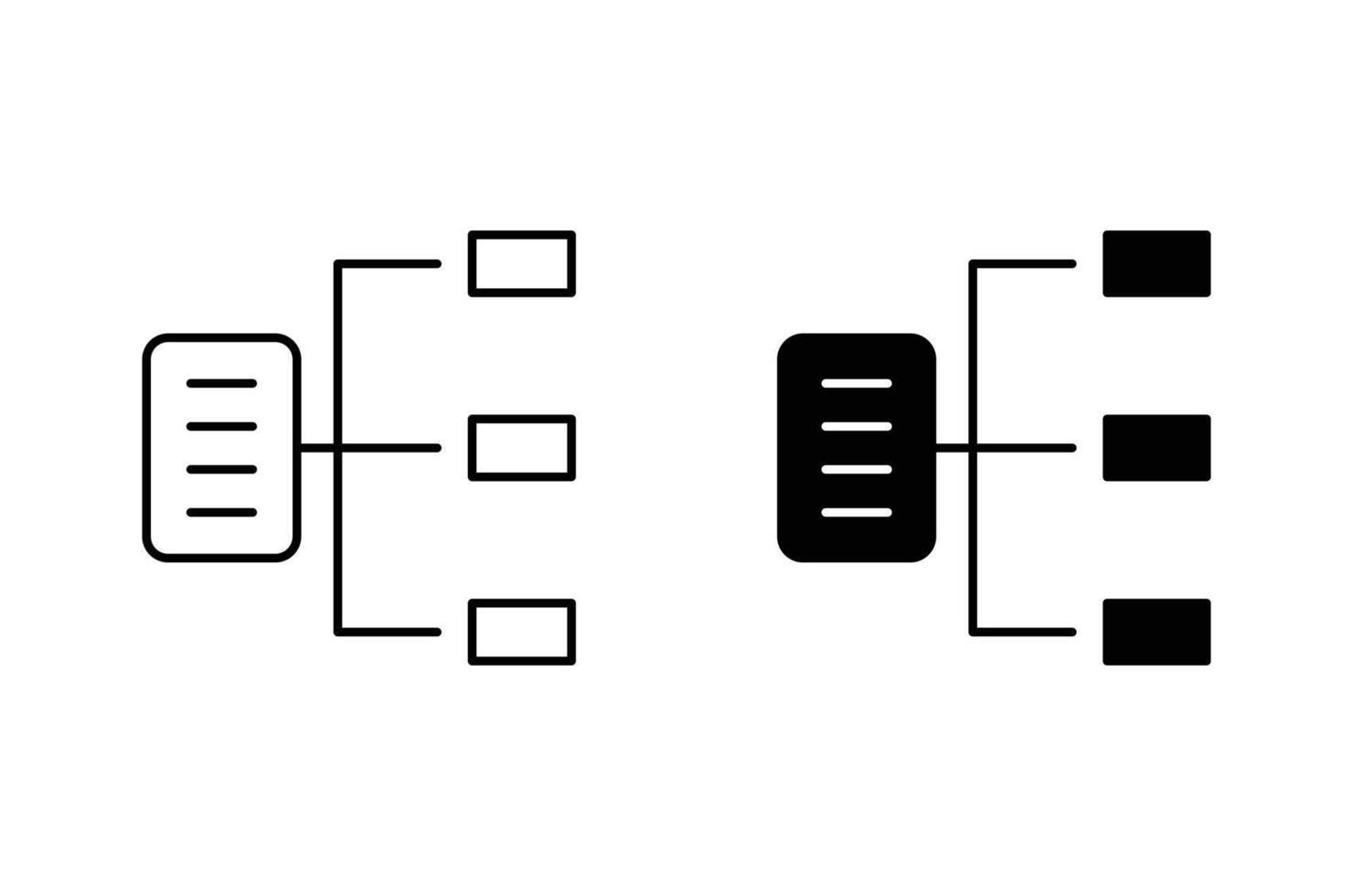 classification linear art icon set. Classification mark for web vector