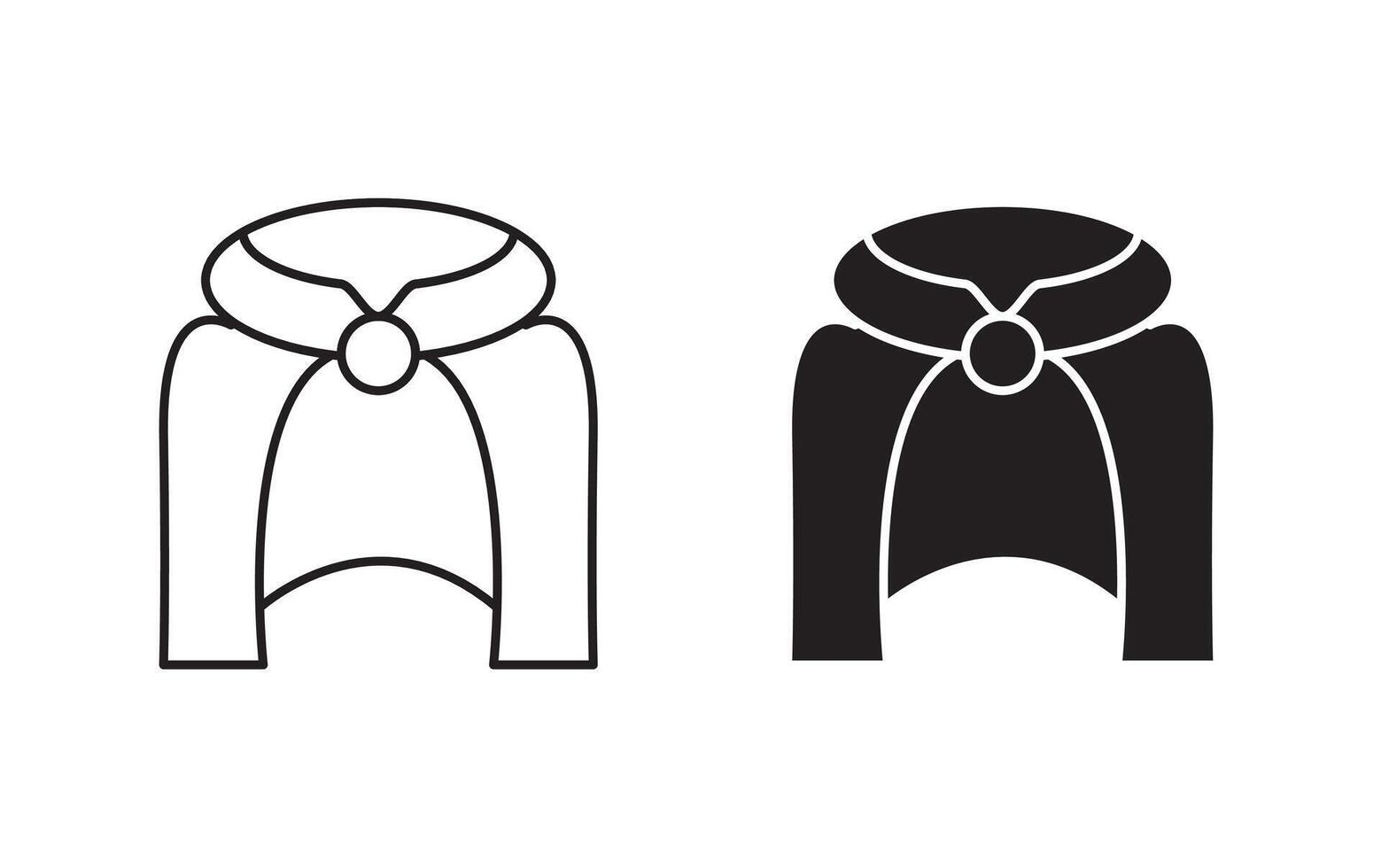 Cape outline icon collection or set. Cape Thin line art vector