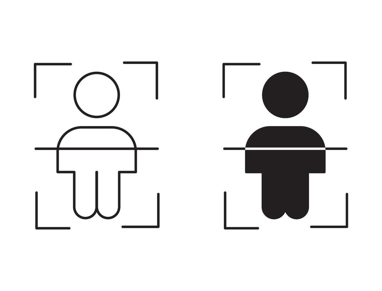 Body scan flat line icon set. Body scan Thin line illustration vector