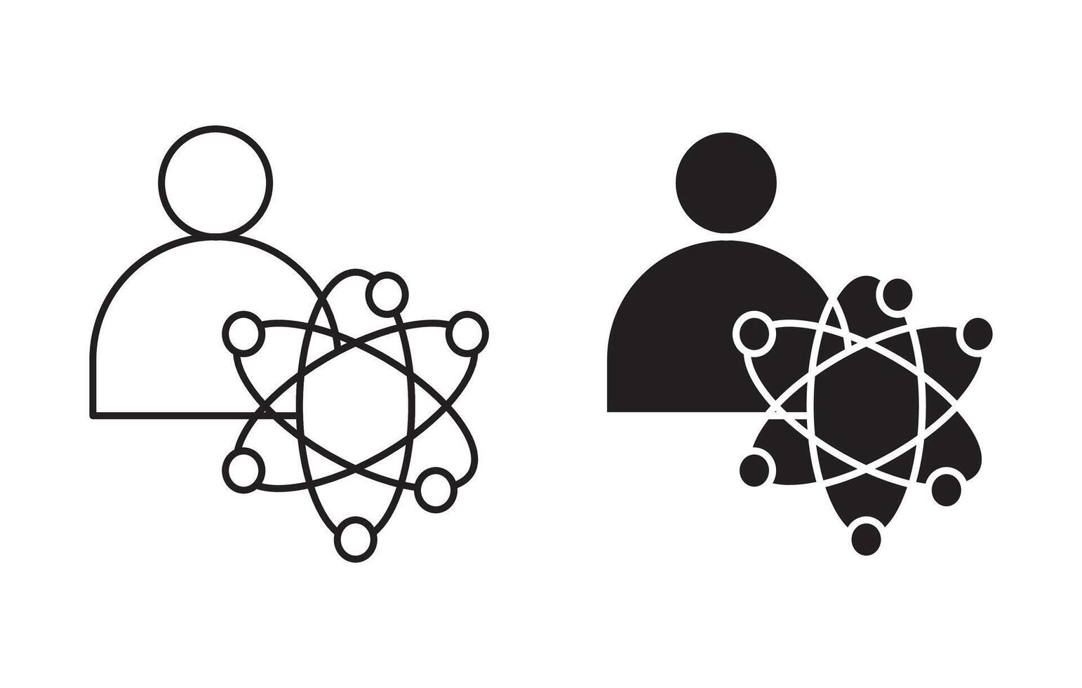 big data scientist outline icon collection or set. big data scientist Thin line art vector