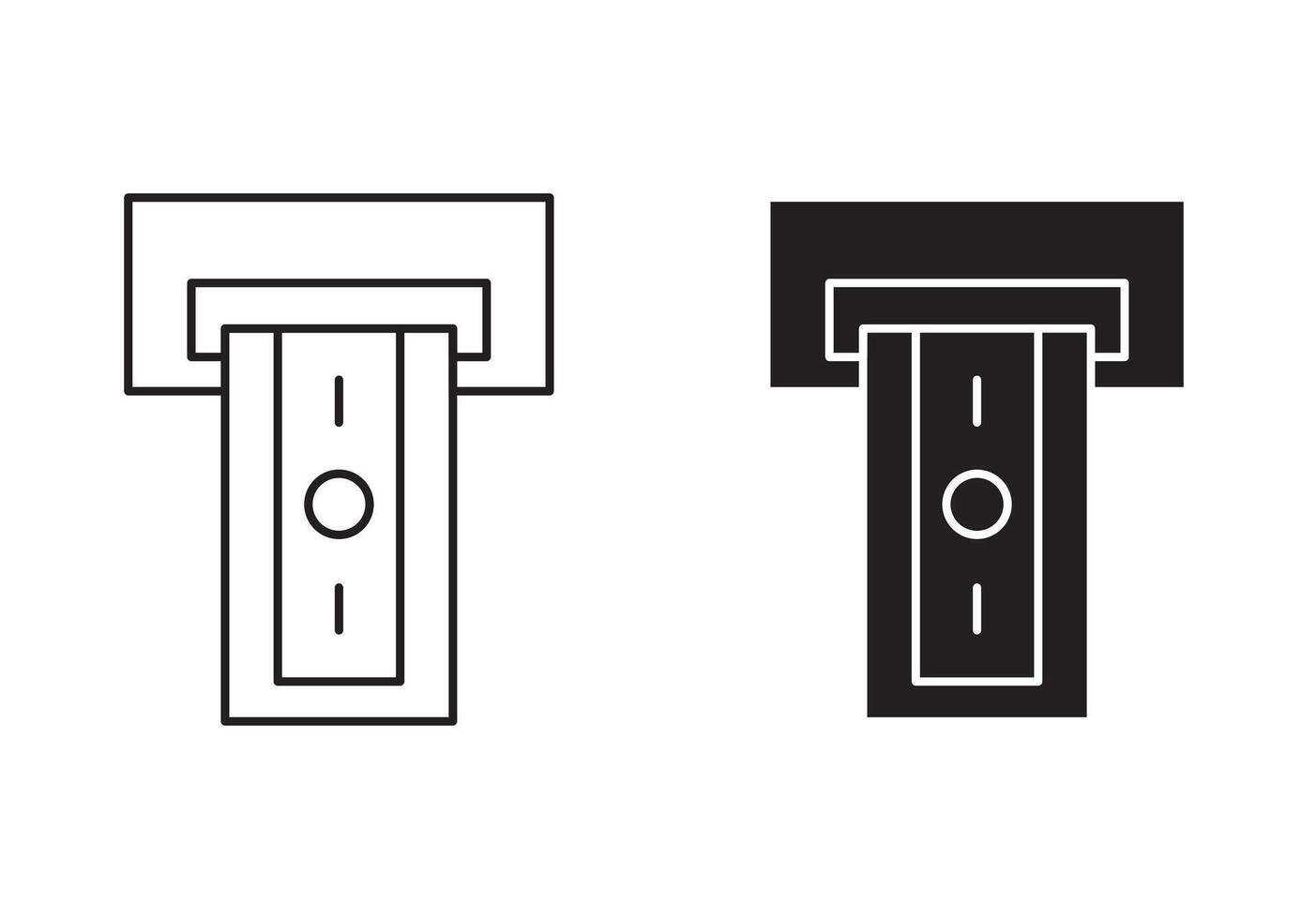 atm cash outline icon collection or set. atm cash Thin line art vector